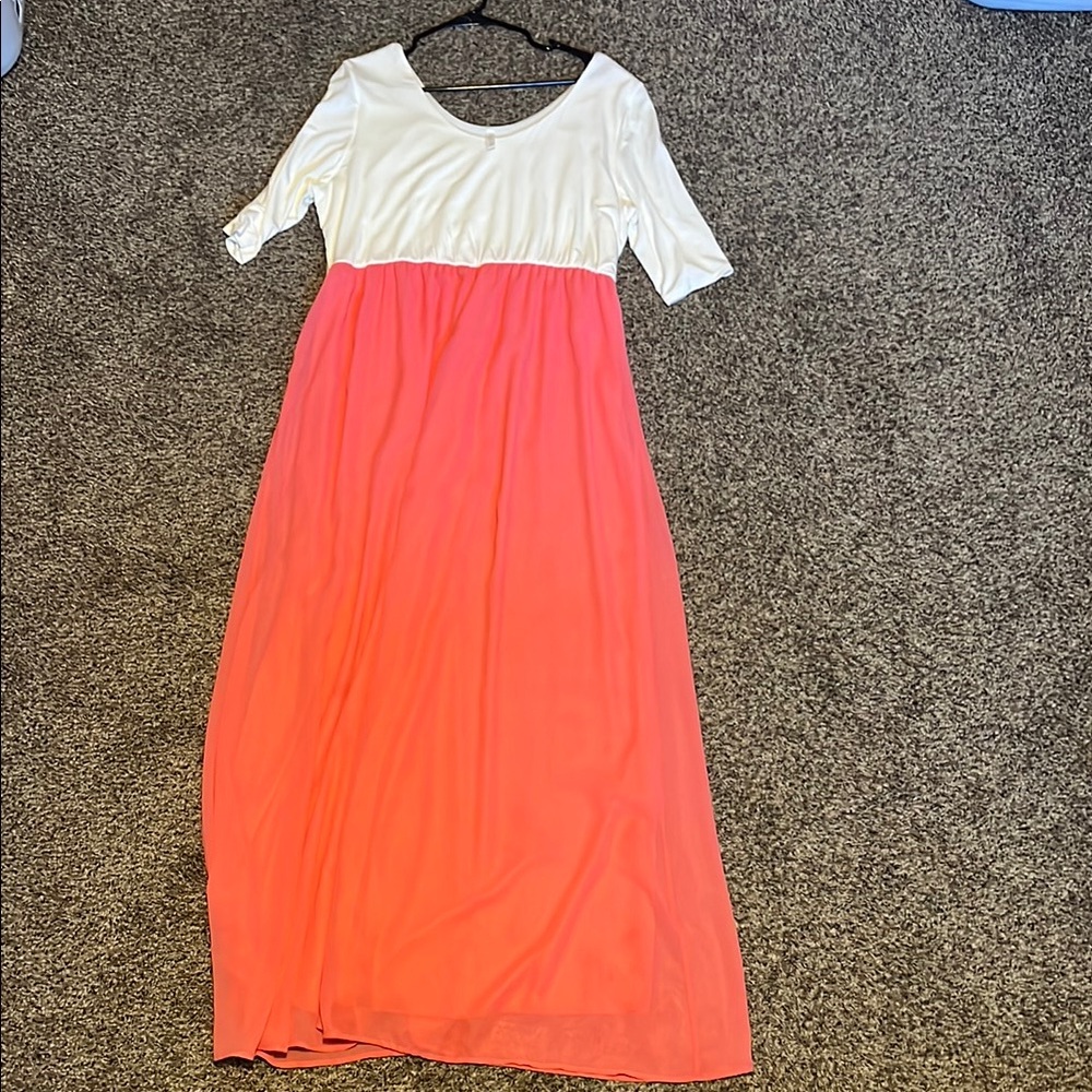 Pinkblush White and Pink Casual Maxi Dress